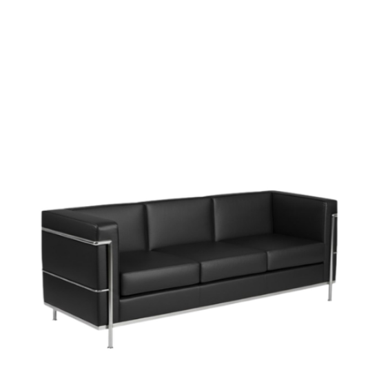 Picture of Contemporary, Black Leather Sofa