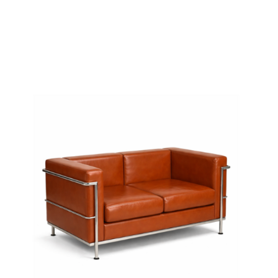 Picture of Contemporary Cognac Leathe Loveseat