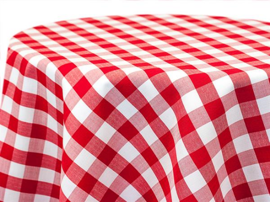 Picture of Check, Red 90" Square Linen