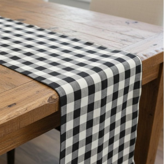 Picture of Check, Black 10' Table Runner