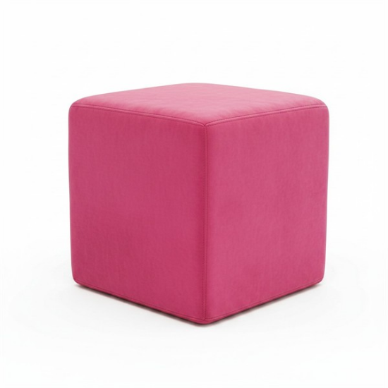 Picture of Ottoman, 18" Sq Pink Suede