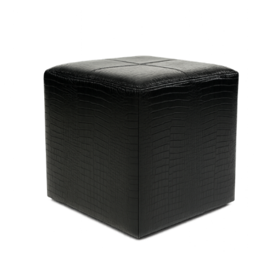 Picture of Ottoman, 18" Sq Black  Leather