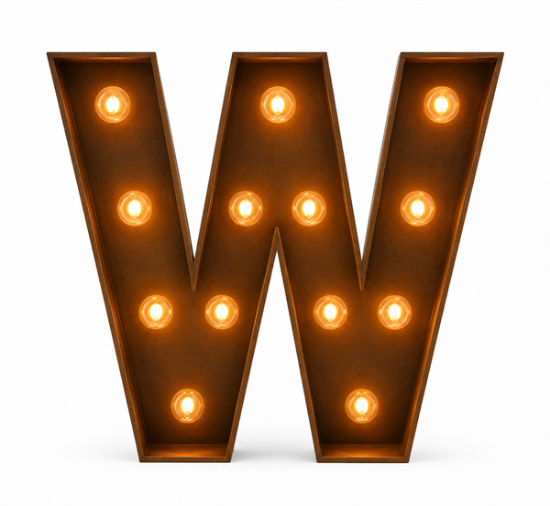 Picture of Lighted Marquee Letter W, 28" H