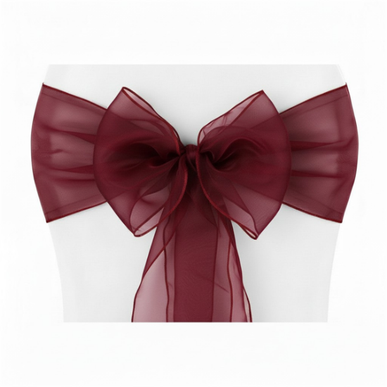 Picture of Organza, Burgundy  Chair Sash