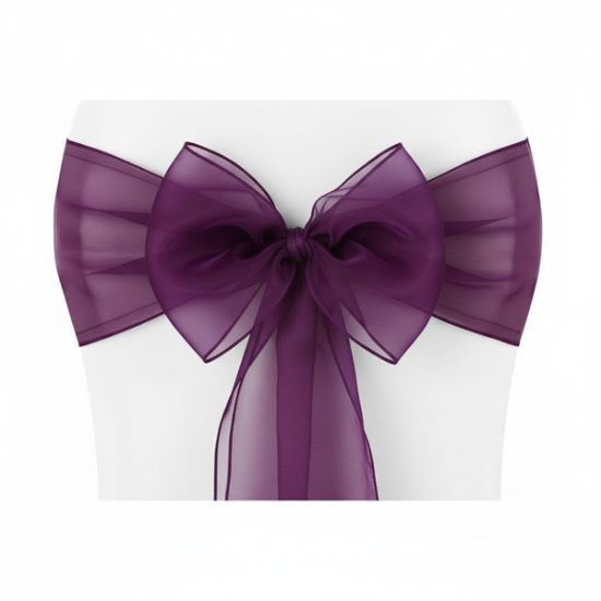 Picture of Organza, Eggplant  Chair Sash