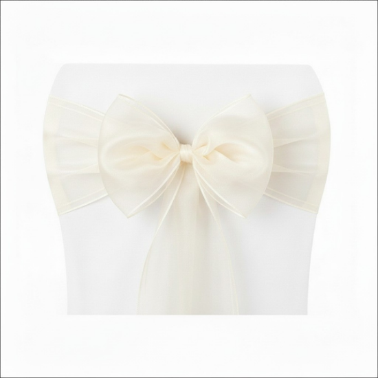 Picture of Organza, Ivory  Chair Sash