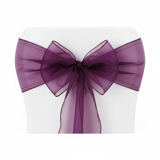 Picture of Organza, Plum Chair Sash