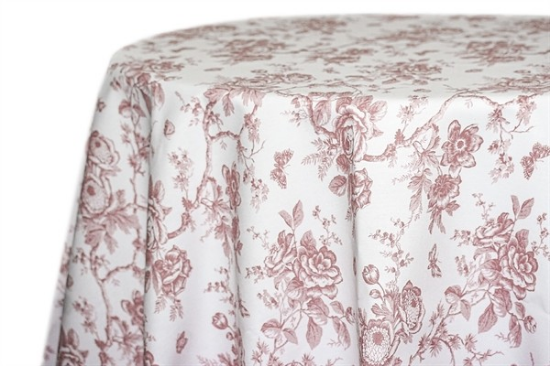 Picture of Party Toile, Rose 108" Round Linen
