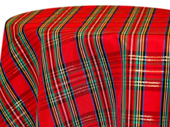 Picture of Plaid Taffeta, Red 108" Round Linen