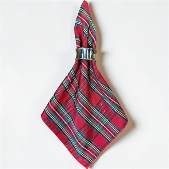 Picture of Plaid Taffeta, Red Linen Napkin