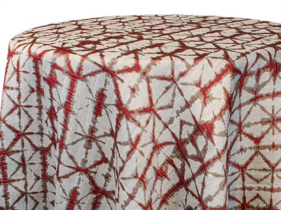 Picture of Shibori Hex, Red 132" Round Linen