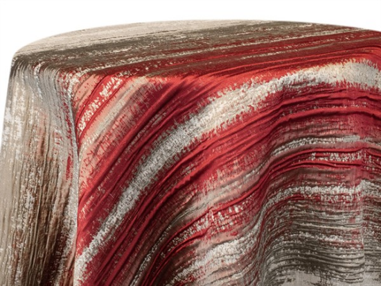 Picture of Shibori Stripe, Red 132" Round Line