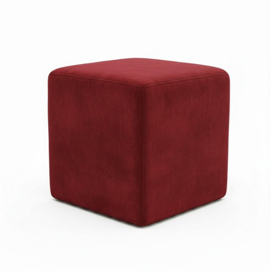 Picture of Ottoman, 18" Sq Red Suede
