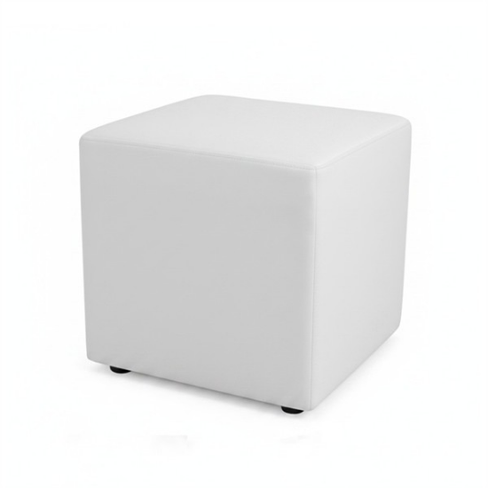 Picture of Ottoman, 18" Sq White Leather