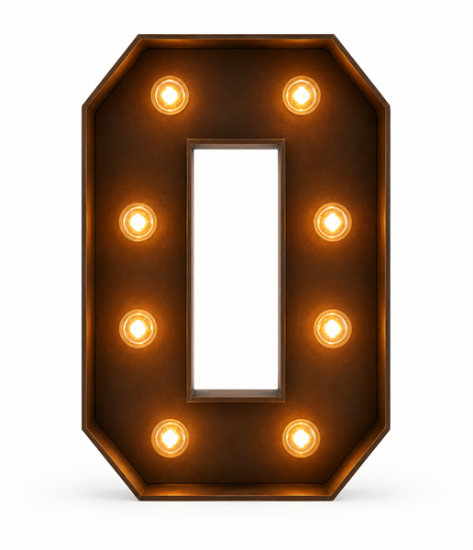 Picture of Lighted Marquee Letter O, 28" H