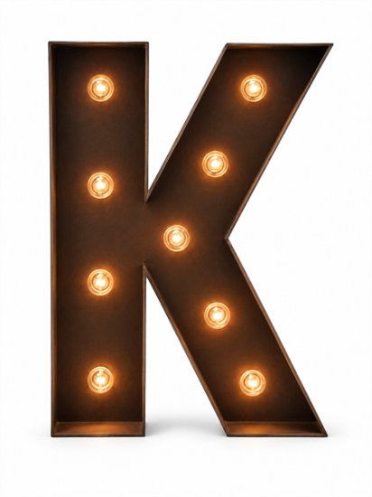 Picture of Lighted Marquee Letter K, 28" H