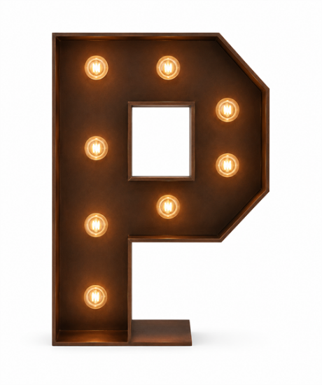 Picture of Lighted Marquee Letter P, 28" H