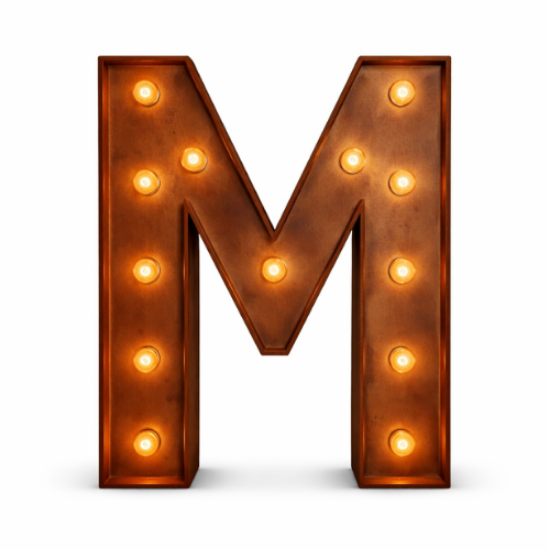 Picture of Lighted Marquee Letter M, 28" H