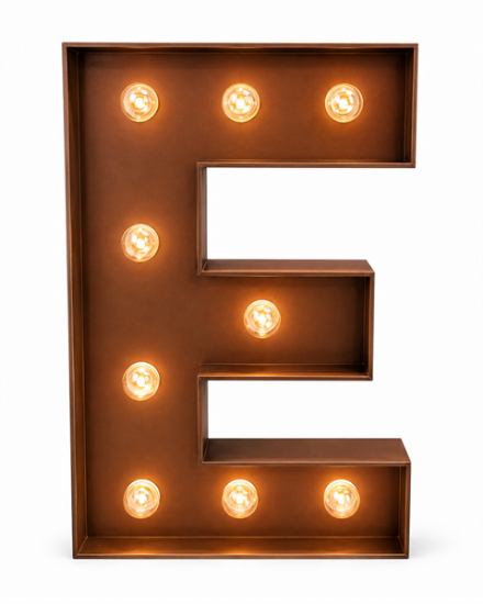 Picture of Lighted Marquee Letter E, 28" H
