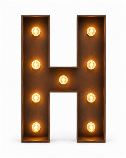 Picture of Lighted Marquee Letter H, 28" H