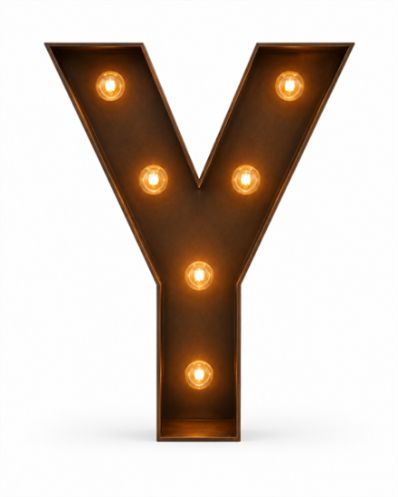 Picture of Lighted Marquee Letter Y, 28" H