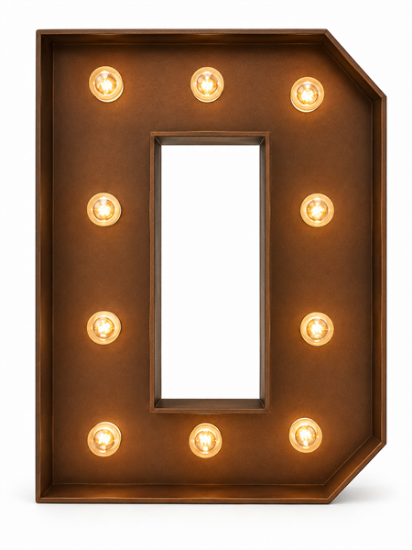 Picture of Lighted Marquee Letter D, 28" H