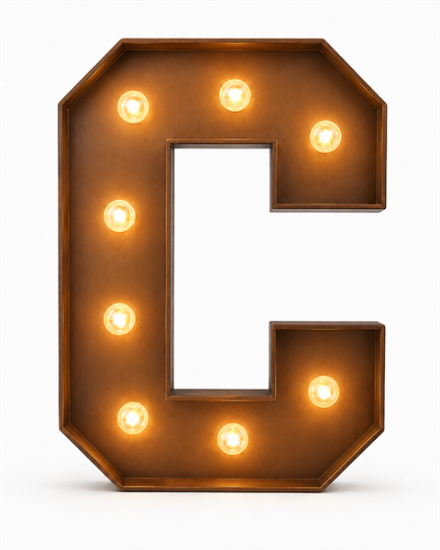 Picture of Lighted Marquee Letter C, 28" H