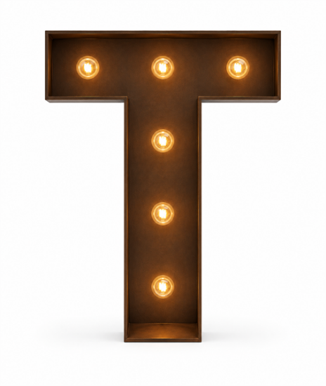 Picture of Lighted Marquee Letter T, 28" H