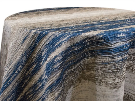 Picture of Shibori Stripe, Blue 8' Banquet Drp
