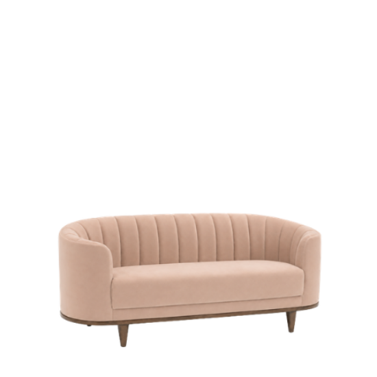 Picture of Velvet, Vanilla Shell Loveseat
